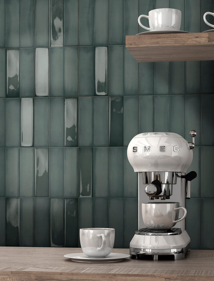 Ghent Smokey Emerald Glossy Subway Tile